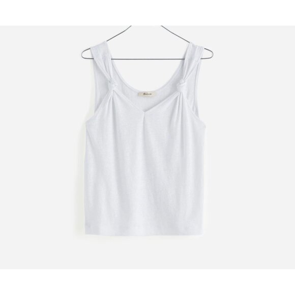 Madewell Womens Knotted Strap Set Of Two Tank Tops White and Lilac Size S - Picture 4 of 7